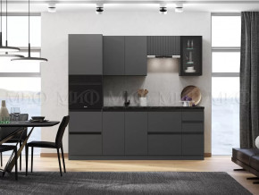 Кухня Техно-6 2,4м (Графит/Графит софт) в Муравленко - muravlenko.mebel-tymen.ru | фото