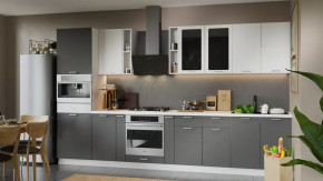 Кухонный гарнитур «Габриэлла» №12 Белый/Сноу/Титан в Муравленко - muravlenko.mebel-tymen.ru | фото