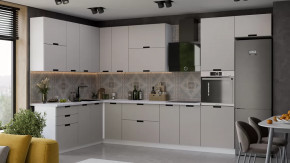 Кухонный гарнитур «Гренада» №18 Белый, Холст мокко в Муравленко - muravlenko.mebel-tymen.ru | фото