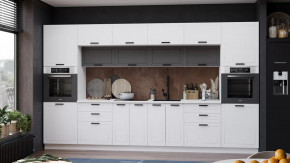 Кухонный гарнитур «Лорас» №3 Белый, Холст белый, Холст вулкан в Муравленко - muravlenko.mebel-tymen.ru | фото