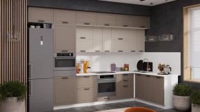 Кухонный гарнитур «Лорас» №4 Белый, Холст брюле, Холст латте в Муравленко - muravlenko.mebel-tymen.ru | фото