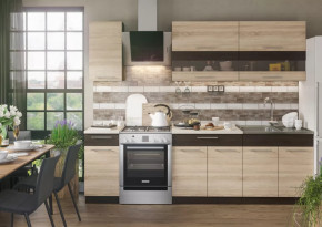 Кухонный гарнитур Маша 2,0 м венге/дуб сонома в Муравленко - muravlenko.mebel-tymen.ru | фото