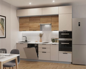 Кухонный прямой гарнитур арт.4, 2800 мм, Пикрит/Рустик натур в Муравленко - muravlenko.mebel-tymen.ru | фото