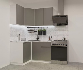 Кухонный угловой гарнитур арт.2, 1200x1400 мм, Лайн/Обсидиан в Муравленко - muravlenko.mebel-tymen.ru | фото