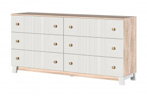 Ланзетти Комод 6 ящиков Дуб Торонто/Жемчуг в Муравленко - muravlenko.mebel-tymen.ru | фото