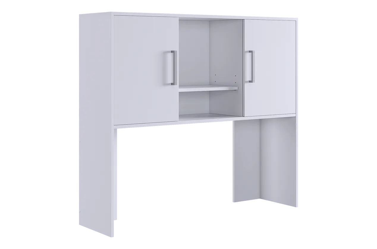 Надстройка стола компьютерного 1200 Лайт-2 белый/белый в Муравленко - muravlenko.mebel-tymen.ru | фото