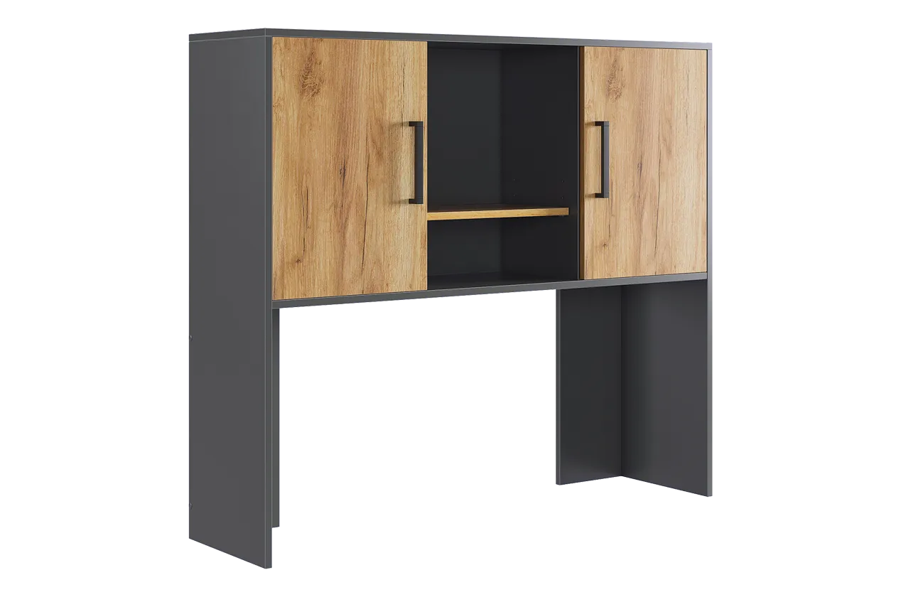 Надстройка стола компьютерного 1200 Лайт-2 графит/дуб крафт золотой в Муравленко - muravlenko.mebel-tymen.ru | фото