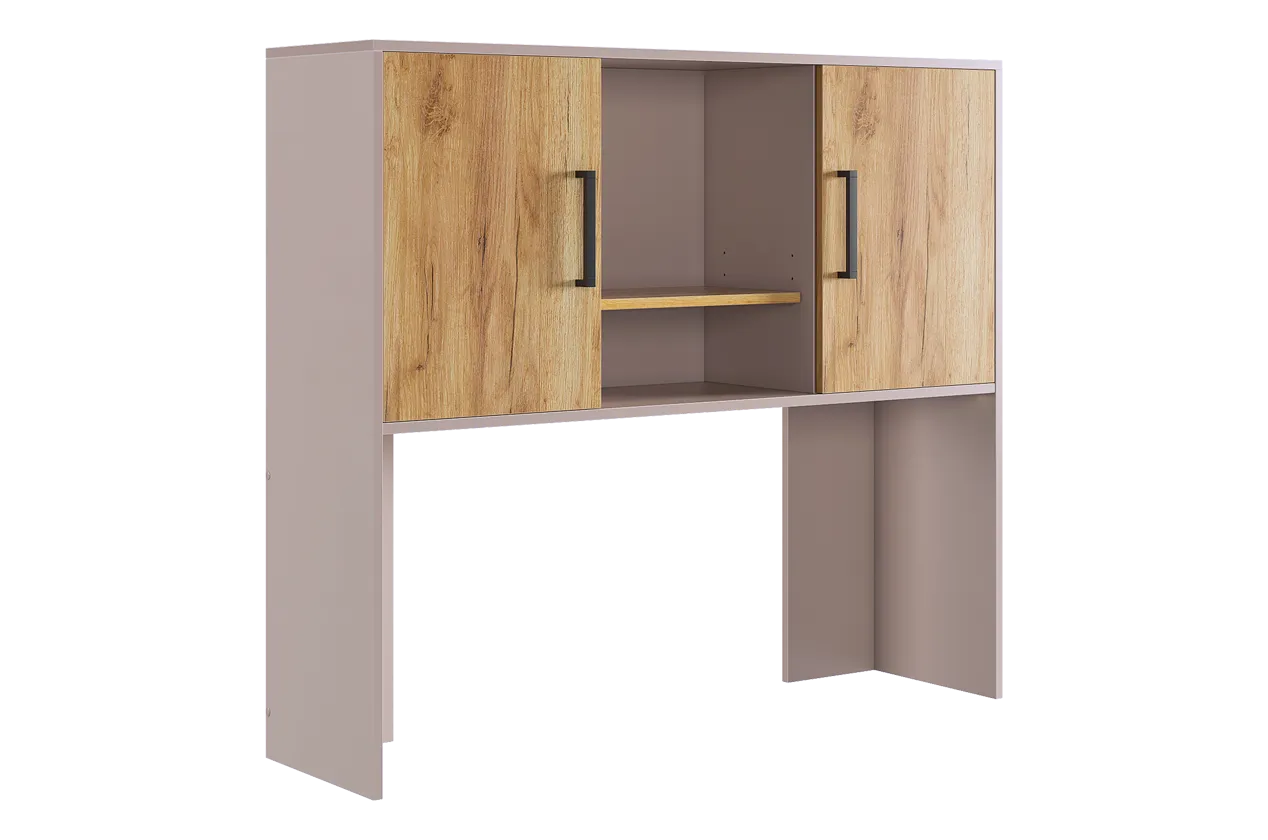 Надстройка стола компьютерного 1200 Лайт-2 кашемир/дуб крафт золотой в Муравленко - muravlenko.mebel-tymen.ru | фото