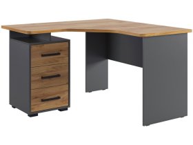 Стол компьютерный 1200 угловой Лайт-2 графит/дуб крафт золотой в Муравленко - muravlenko.mebel-tymen.ru | фото