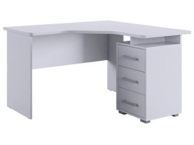 Стол компьютерный 1200 угловой Лайт-2 белый/белый в Муравленко - muravlenko.mebel-tymen.ru | фото