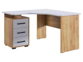 Стол компьютерный 1200 угловой Лайт-2 дуб крафт золотой/белый в Муравленко - muravlenko.mebel-tymen.ru | фото
