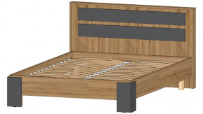 Ленора Кровать 1400 Дуб вотан/Графит в Муравленко - muravlenko.mebel-tymen.ru | фото