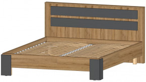 Ленора Кровать 1600 Дуб вотан/Графит в Муравленко - muravlenko.mebel-tymen.ru | фото