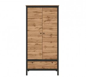 LOFT шкаф SZF2D1S (Дуб вотан/Черный) в Муравленко - muravlenko.mebel-tymen.ru | фото