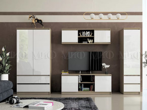 Модульная гостиная Челси Белый глянец холодный, сонома в Муравленко - muravlenko.mebel-tymen.ru | фото