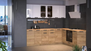 Модульная кухня «Детройт» Дуб крафт золотой/Белый глянец/Дуб крафт золотой в Муравленко - muravlenko.mebel-tymen.ru | фото