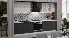 Модульная кухня «Кимберли» Белый, Сноу, Титан в Муравленко - muravlenko.mebel-tymen.ru | фото