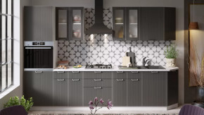 Модульная кухня «Кимберли» Белый, Титан в Муравленко - muravlenko.mebel-tymen.ru | фото