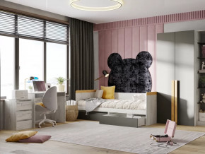 Модульная подростковая Кент-1 Дуб Крафт Белый/Антрацит в Муравленко - muravlenko.mebel-tymen.ru | фото