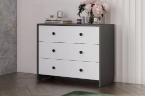 Модульная система "Дольче" Комод 3 ящика Графит / белый в Муравленко - muravlenko.mebel-tymen.ru | фото