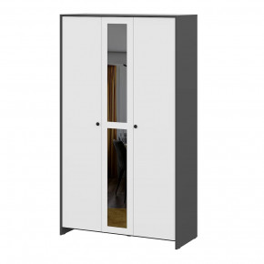 Модульная система "Дольче" Шкаф трехстворчатый Графит / белый в Муравленко - muravlenko.mebel-tymen.ru | фото