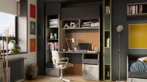 Набор детской мебели «Оксфорд-2» №2 Матера, Дуб крафт белый с рисунком в Муравленко - muravlenko.mebel-tymen.ru | фото