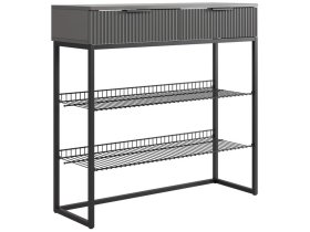 Обувница Классная 1 графит/графит матовый/черный муар в Муравленко - muravlenko.mebel-tymen.ru | фото