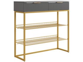 Обувница Классная 1 графит/графит матовый/золото в Муравленко - muravlenko.mebel-tymen.ru | фото