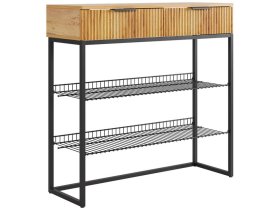 Обувница Классная 1 дуб крафт золотой/акация светлая/черный муар в Муравленко - muravlenko.mebel-tymen.ru | фото