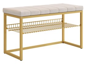 Обувница Классная 2 золото/крем (велюр) в Муравленко - muravlenko.mebel-tymen.ru | фото