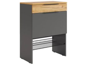 Обувница Баско графит/дуб крафт золотой в Муравленко - muravlenko.mebel-tymen.ru | фото