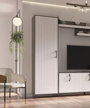 Пенал Квадро М-2 серый графит/софт вайт в Муравленко - muravlenko.mebel-tymen.ru | фото