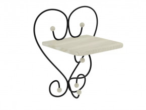 Полка настенная Милсон белая-металл черный в Муравленко - muravlenko.mebel-tymen.ru | фото