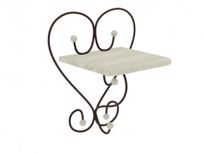 Полка настенная Милсон белая-металл коричневый в Муравленко - muravlenko.mebel-tymen.ru | фото