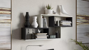 Полка настенная тип 4 Антрацит/Дуб крафт белый в Муравленко - muravlenko.mebel-tymen.ru | фото