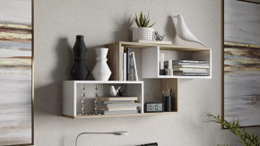 Полка настенная тип 4 Дуб Сонома/Белый в Муравленко - muravlenko.mebel-tymen.ru | фото