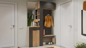 Прихожая «Асти» № 3 Дуб крафт золотой/Антрацит в Муравленко - muravlenko.mebel-tymen.ru | фото