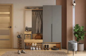 Прихожая Баско К1 графит/дуб крафт золотой в Муравленко - muravlenko.mebel-tymen.ru | фото