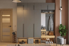 Прихожая Баско К10 графит/дуб крафт золотой в Муравленко - muravlenko.mebel-tymen.ru | фото