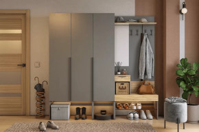 Прихожая Баско К11 графит/дуб крафт золотой в Муравленко - muravlenko.mebel-tymen.ru | фото