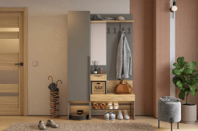 Прихожая Баско К3 графит/дуб крафт золотой в Муравленко - muravlenko.mebel-tymen.ru | фото