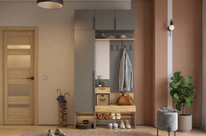 Прихожая Баско К4 графит/дуб крафт золотой в Муравленко - muravlenko.mebel-tymen.ru | фото