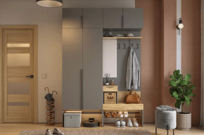 Прихожая Баско К5 графит/дуб крафт золотой в Муравленко - muravlenko.mebel-tymen.ru | фото