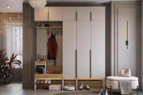 Прихожая Баско К7 кашемир/дуб крафт золотой в Муравленко - muravlenko.mebel-tymen.ru | фото