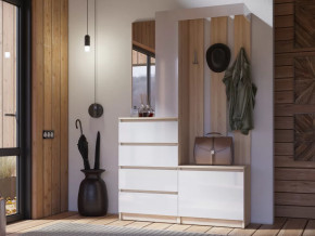 Прихожая Челси сонома-белый в Муравленко - muravlenko.mebel-tymen.ru | фото