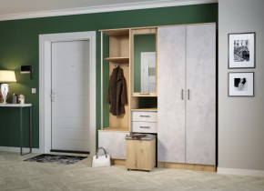 Прихожая "Дуся 1.7" УНИ, (ш1700*г480*в2015мм), ЛДСП дуб бунратти/цемент в Муравленко - muravlenko.mebel-tymen.ru | фото