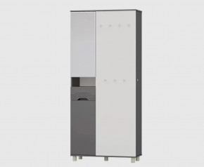 Прихожая КОМПАКТ УНИ (ш900*г364*в2020мм), ЛДСП Графит-Белый/МДФ Графит в Муравленко - muravlenko.mebel-tymen.ru | фото