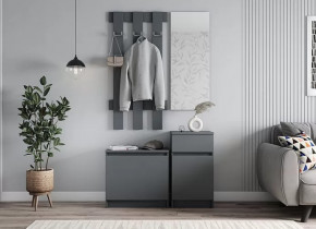 Прихожая МОРИ (МПВ600+МПЗ400+МПТ400+МПТ600), ЛДСП Графит в Муравленко - muravlenko.mebel-tymen.ru | фото