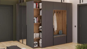 Прихожая «Порто» № 5 Яблоня Беллуно, Графит софт в Муравленко - muravlenko.mebel-tymen.ru | фото