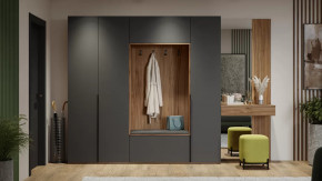 Прихожая «Порто» Яблоня Беллуно, Графит софт в Муравленко - muravlenko.mebel-tymen.ru | фото